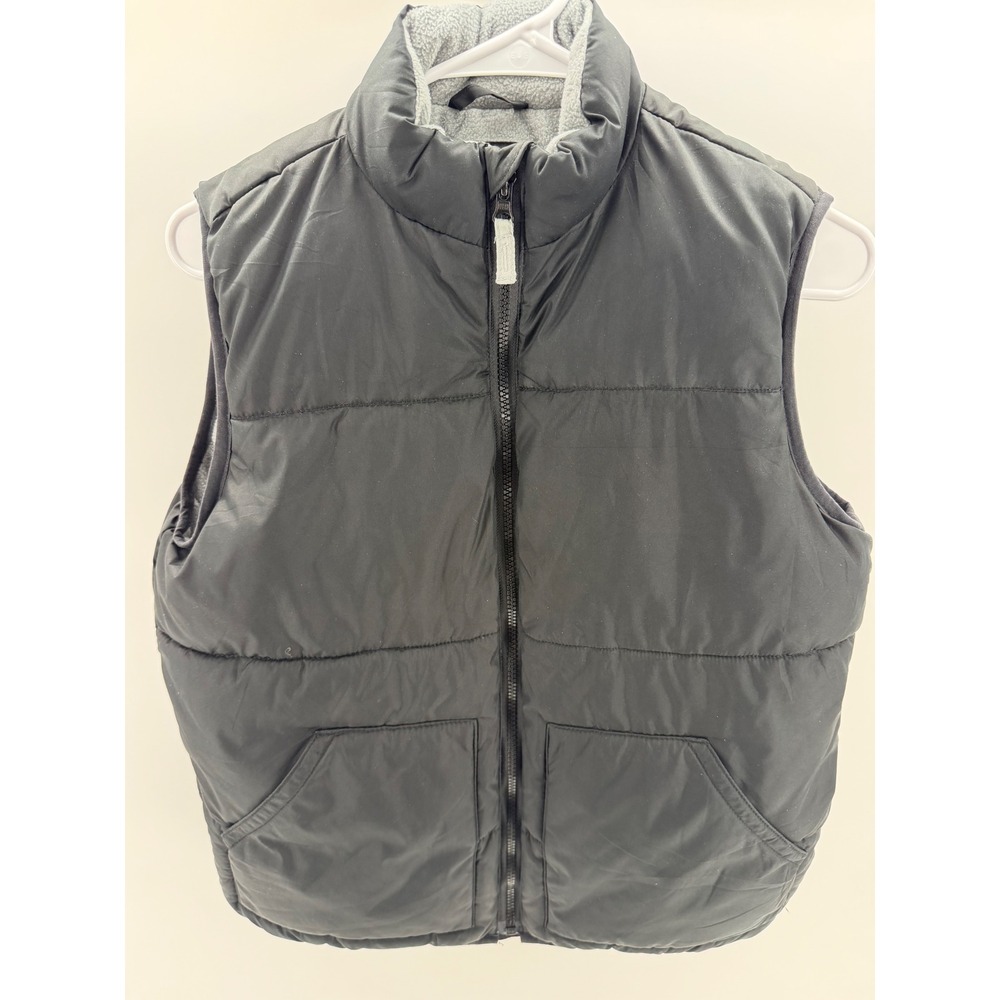 Old Navy Puffer Vest Girls Size L Black Excellent Condition Quilted Fleece Lined